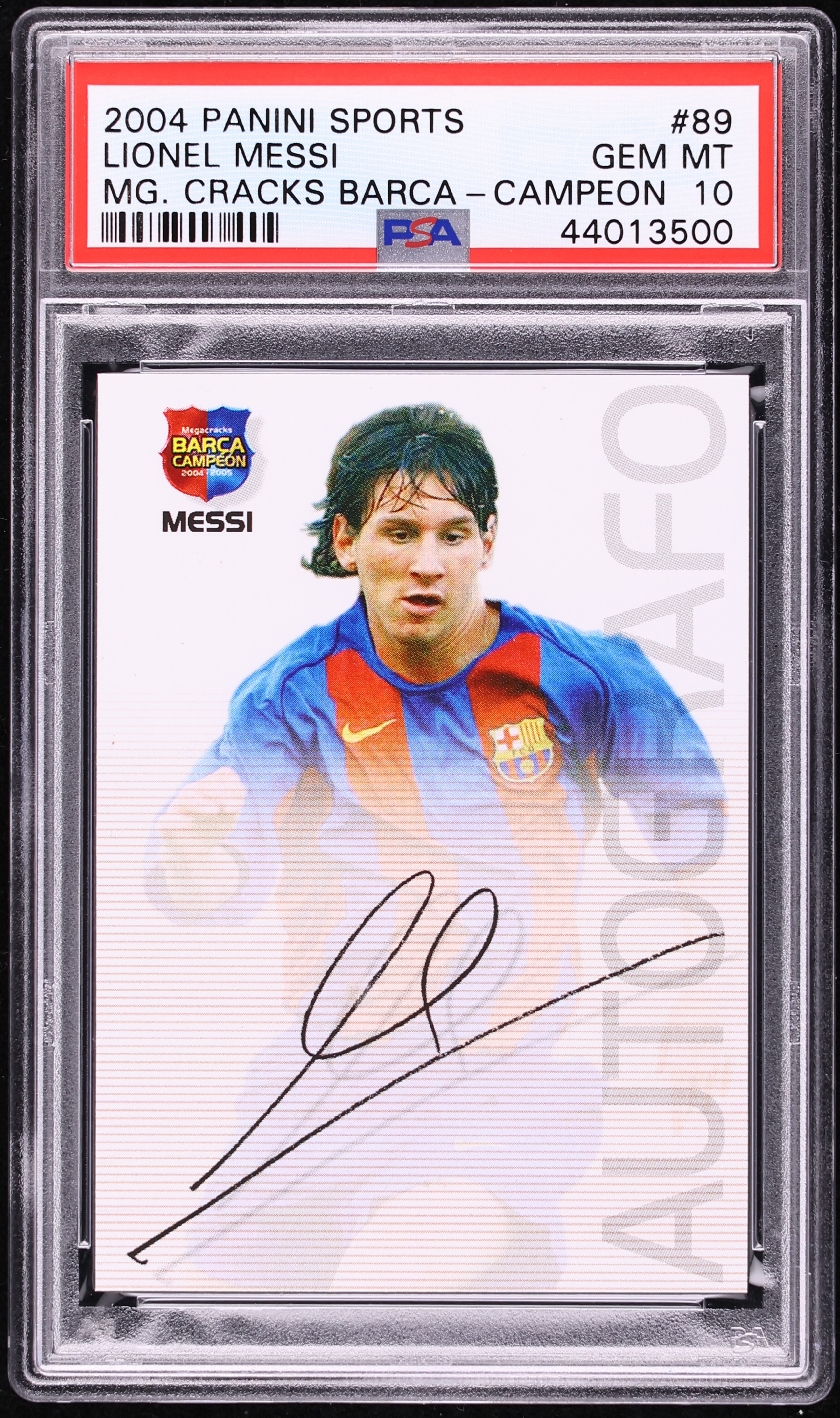 2004 Panini Sports Mega Cracks Barca Campeon Lionel Messi