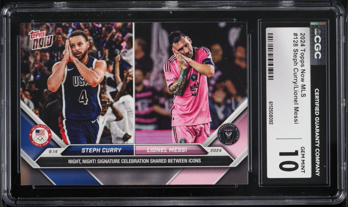 2024 Topps Now MLS Stephen Curry Lionel Messi #128 CGC 10 GEM MINT