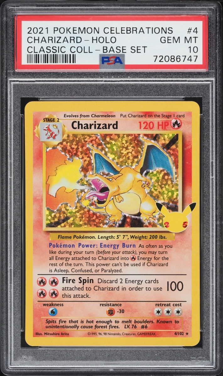 2021 Pokemon Sword & Shield Celebrations Classic Collection Holo Charizard #4 PSA 10 GEM MINT