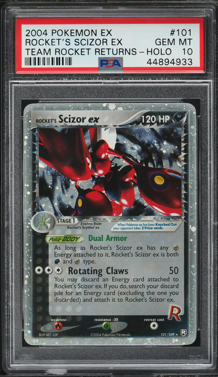 2004 Pokemon EX Team Rocket Returns Holo Rocket's Scizor ex #101 PSA 10 GEM MINT