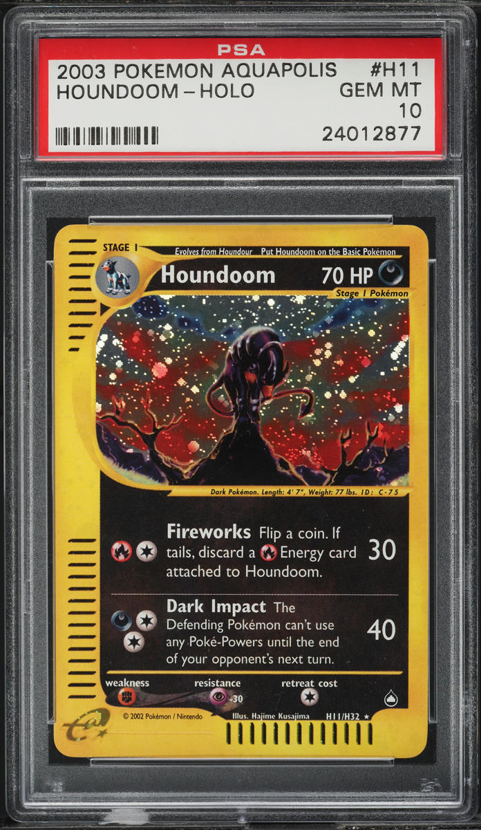 2003 Pokemon Aquapolis Holo Houndoom #H11 PSA 10 GEM MINT