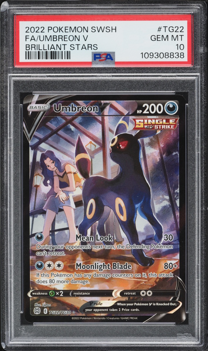2022 Pokemon Sword & Shield Brilliant Stars CHR Umbreon V #TG22 PSA 10 GEM MINT