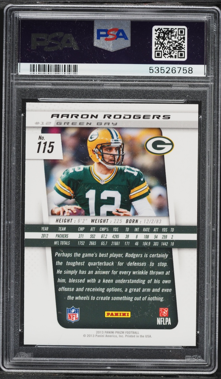 2013 Panini Prizm Aaron Rodgers #115 PSA 10 GEM MINT