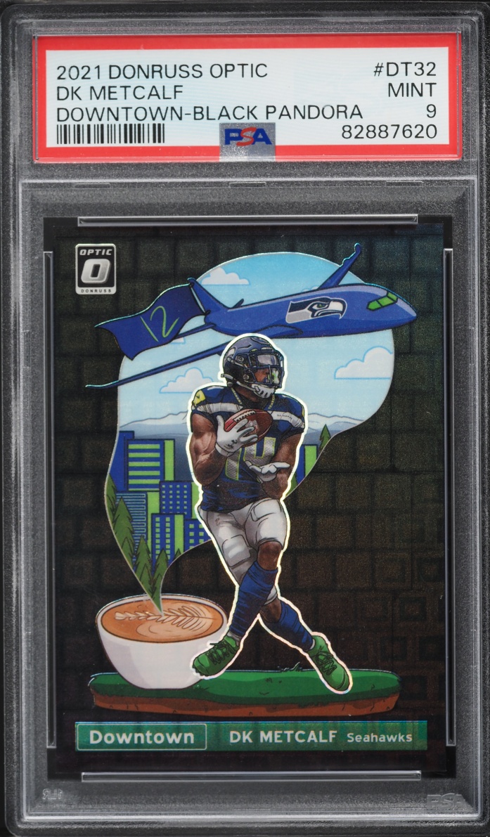 2021 Donruss Optic Downtown Black Pandora DK Metcalf /25 #DT-32 PSA 9 MINT