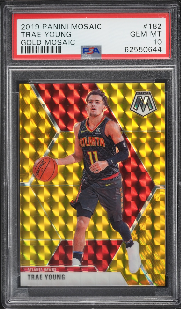 2019 Panini Mosaic Gold Trae Young /10 #182 PSA 10 GEM MINT
