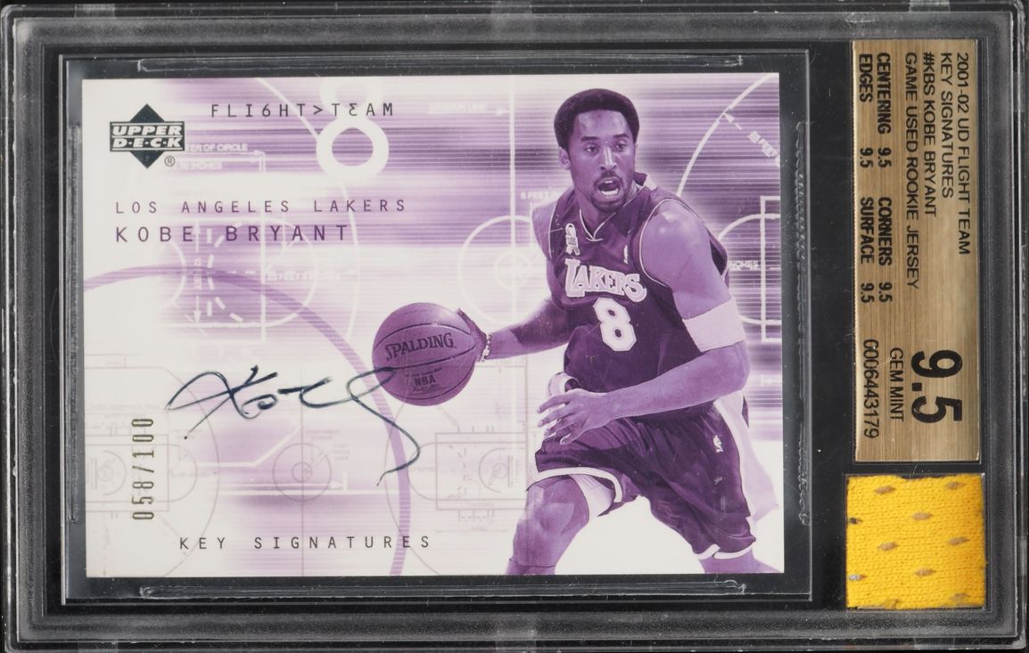 2001 Upper Deck Flight Team Key Signatures Kobe Bryant PATCH AUTO /100 #KB-S BGS 9.5 GEM MINT