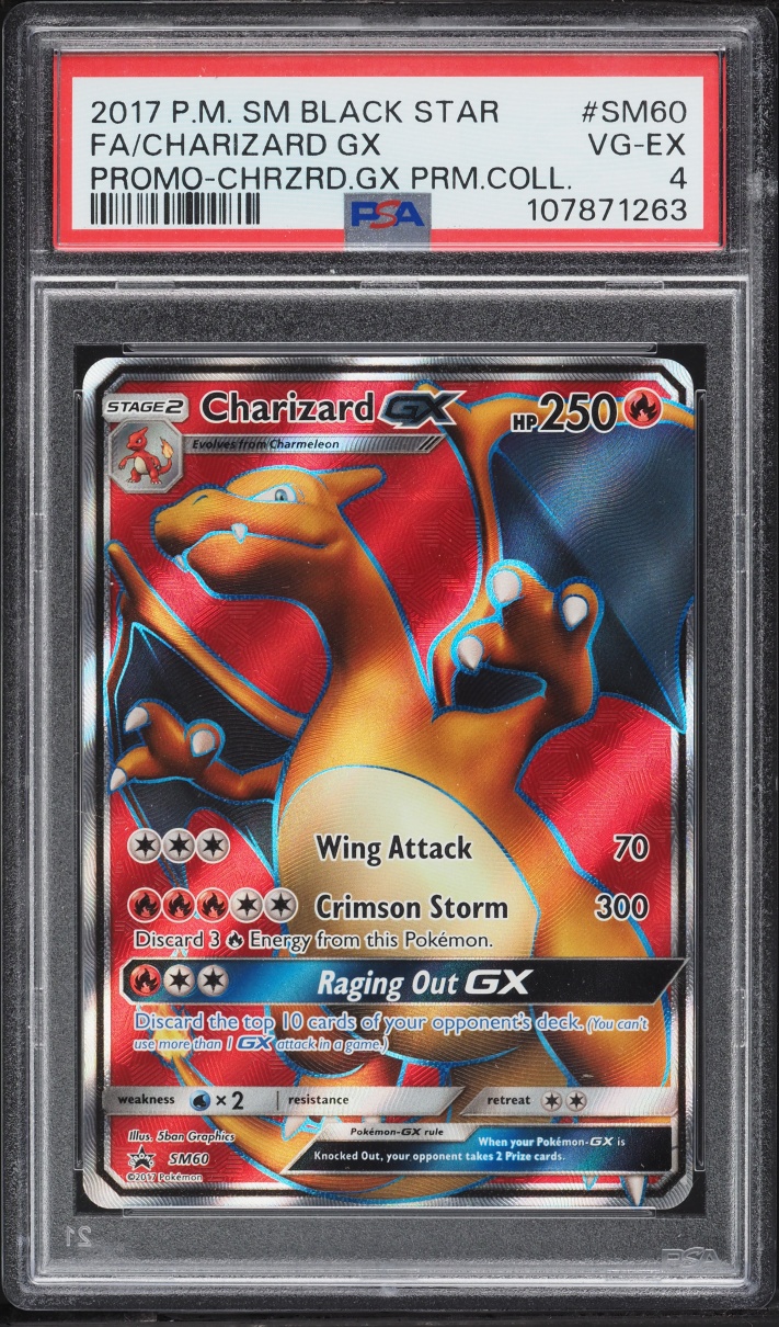 2017 Pokemon Sun & Moon Promo Premium Collection Full Art Charizard GX #SM60 PSA 4 VGEX