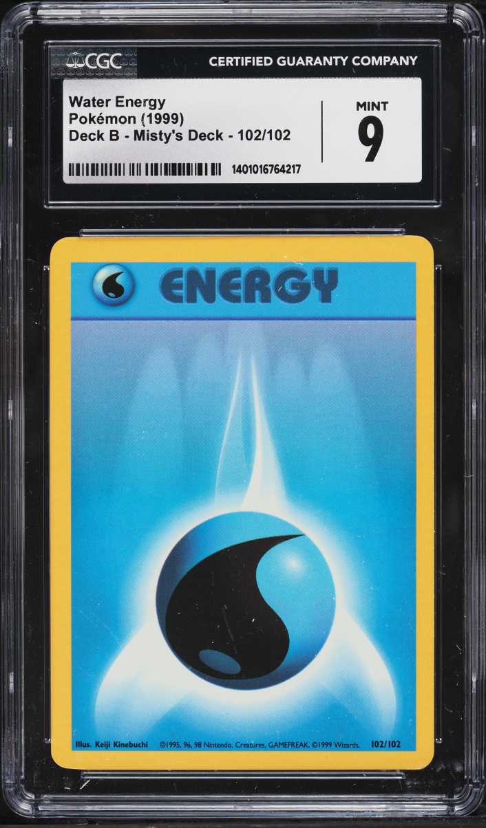 1999 Pokemon Trainer Deck B Water Energy #102 CGC 9 MINT