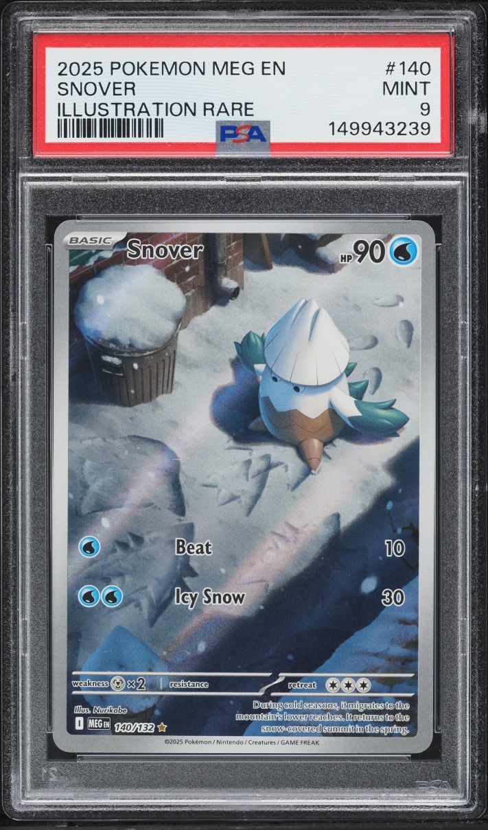 2025 Pokemon Mega Evolution IR Snover #140 PSA 9 MINT