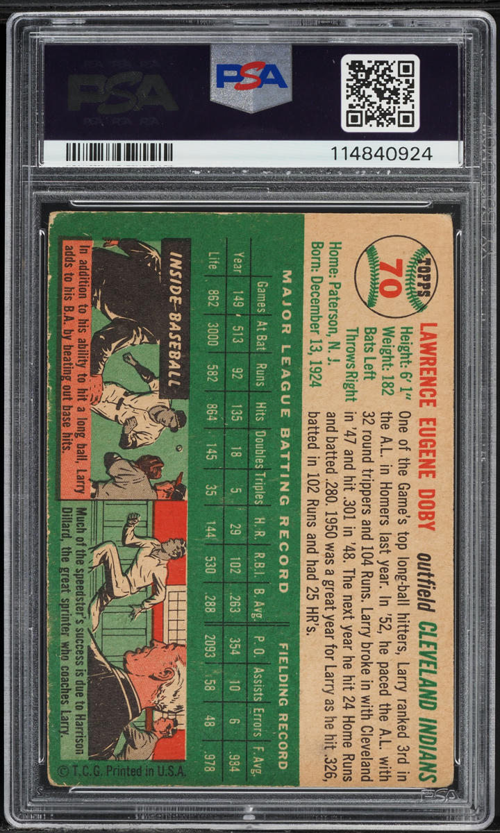 1954 Topps Larry Doby #70 PSA 2 GD
