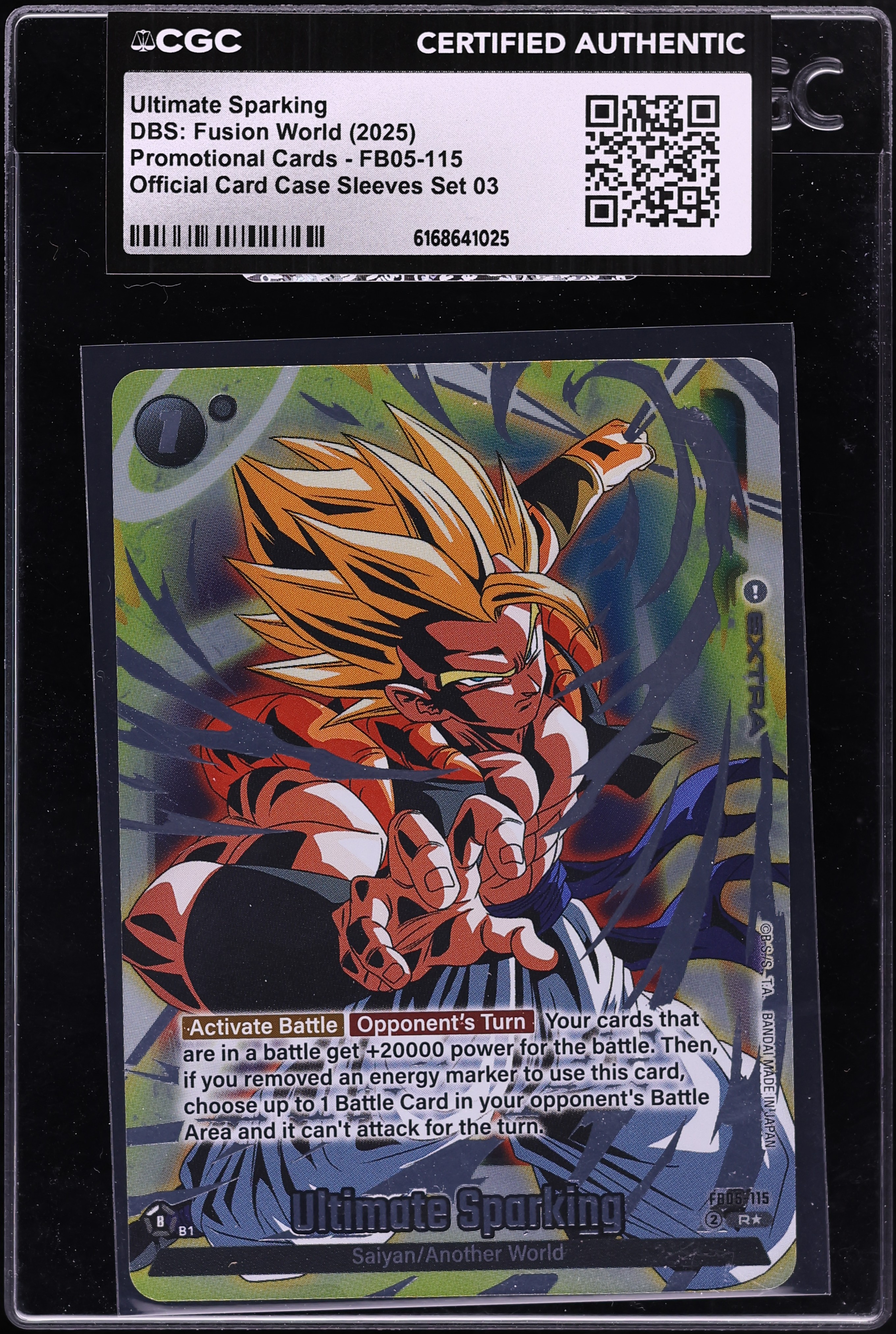 2025 Dragon Ball Super Fusion World Promo Set 3 Ultimate Sparking #FB05-115 CGC AUTH