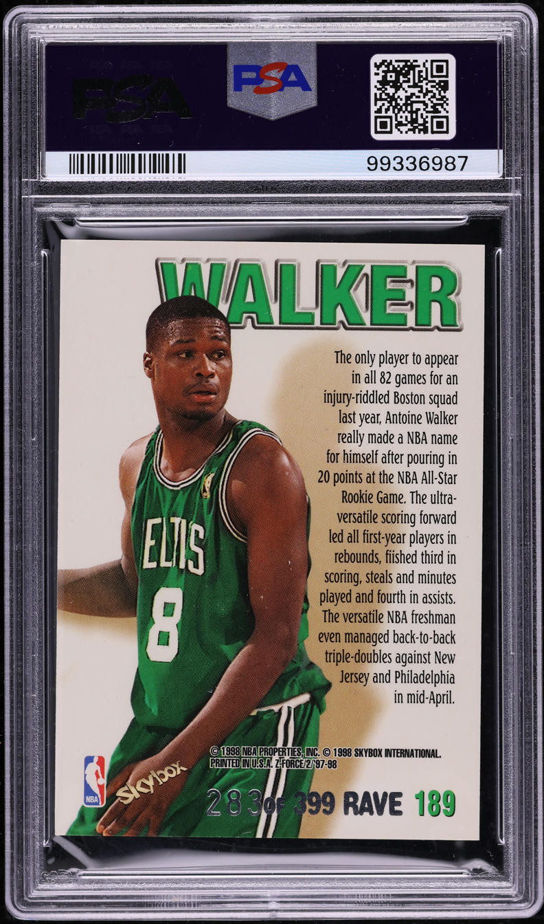 1997 Skybox Z-Force Rave Antoine Walker /399 #189 PSA 6 EXMT