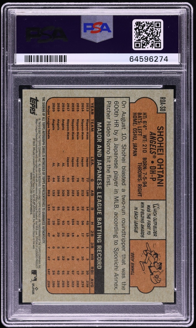 2021 Topps Heritage Real One Red Ink Shohei Ohtani AUTO /72 #ROA-SO PSA 10 GEM MINT