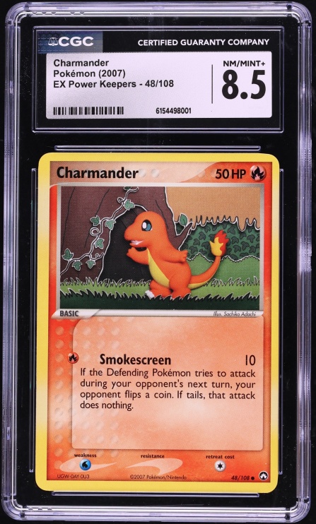2007 Pokemon EX Power Keepers Charmander #48 CGC 8.5 NM-MT+