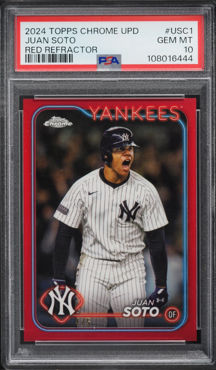2024 Topps Chrome Update Red Refractor Juan Soto /5 #USC1 PSA 10 GEM MINT