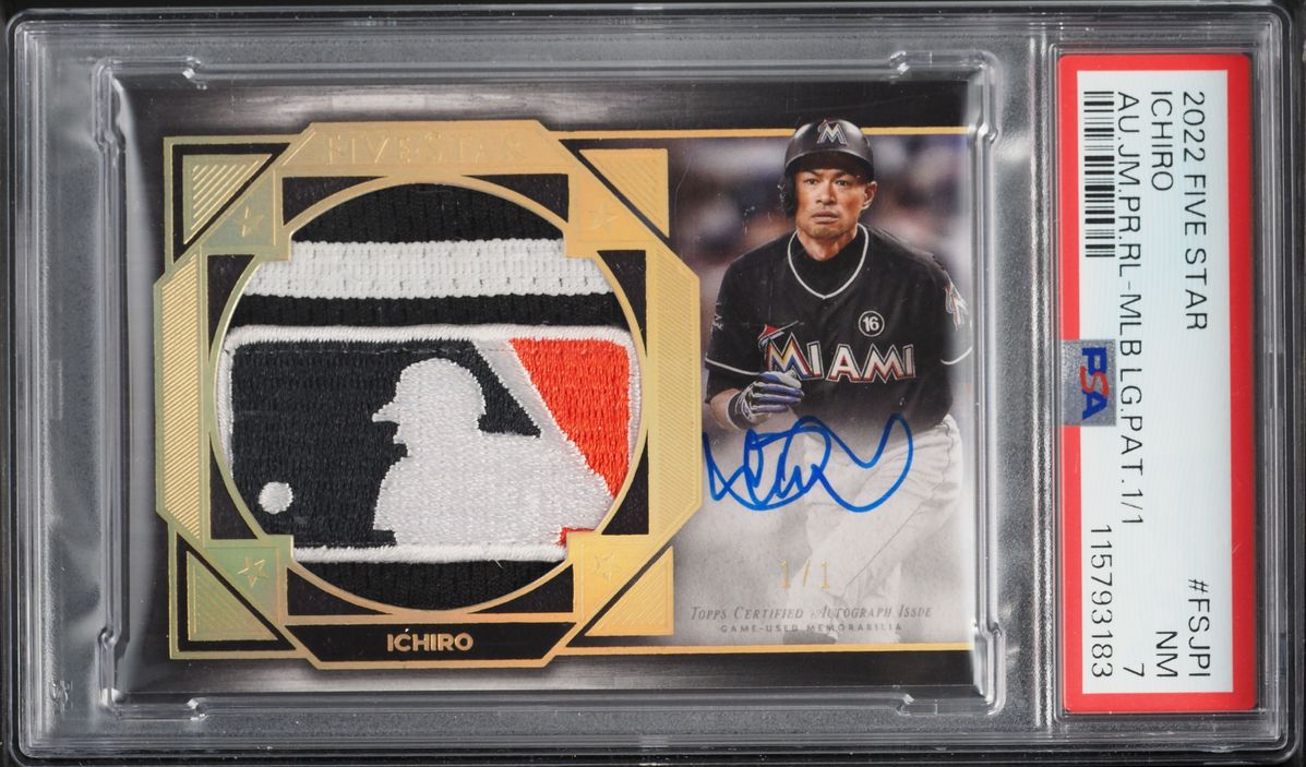 2022 Topps Five Star Prime Ichiro MLB LOGO PATCH AUTO 1/1 #FSJP-I PSA 7 NRMT