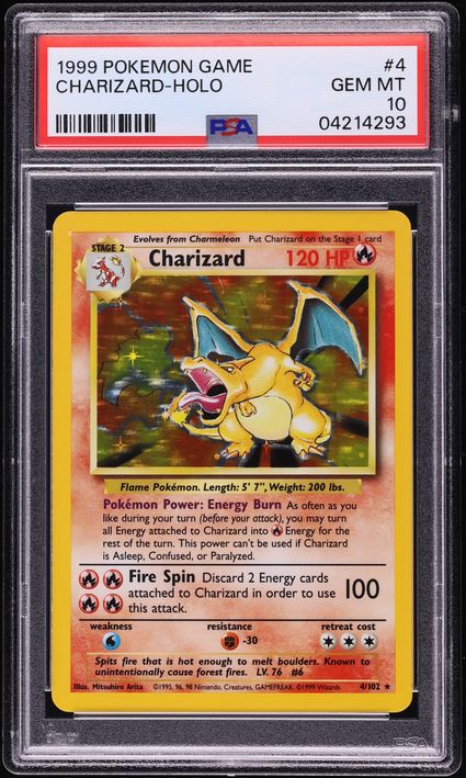 1999 Pokemon Base Set Holo Charizard #4 PSA 10 GEM MINT