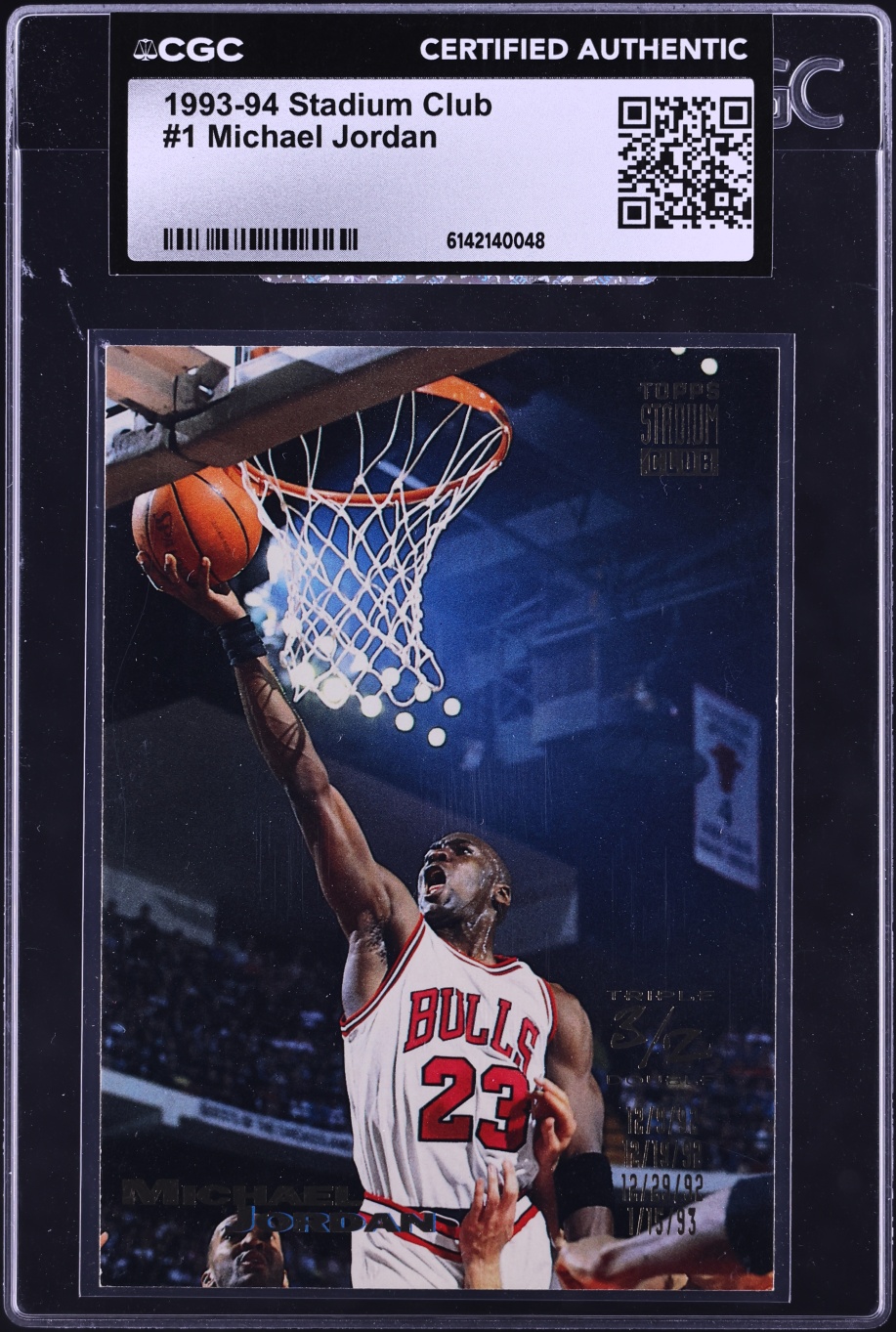 1993 Stadium Club Basketball Michael Jordan #1 CGC AUTH