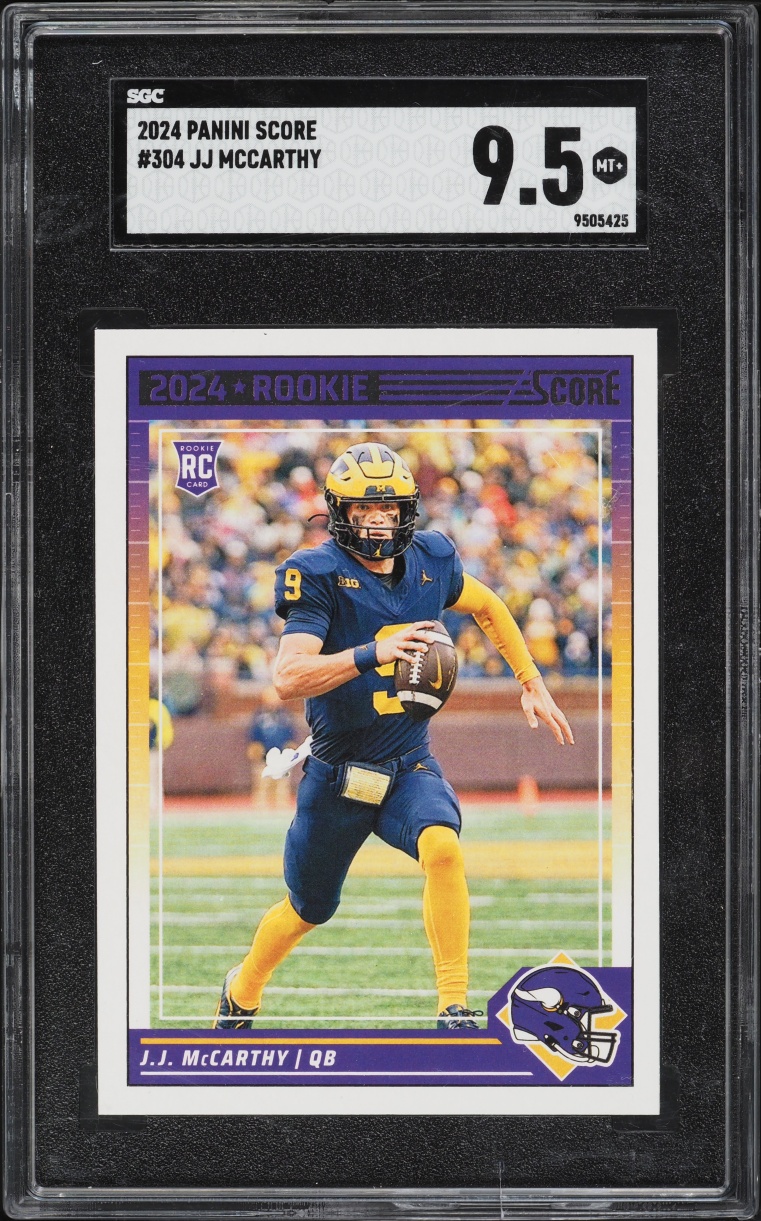 2024 Score Football JJ Mccarthy ROOKIE #304 SGC 9.5 MINT+