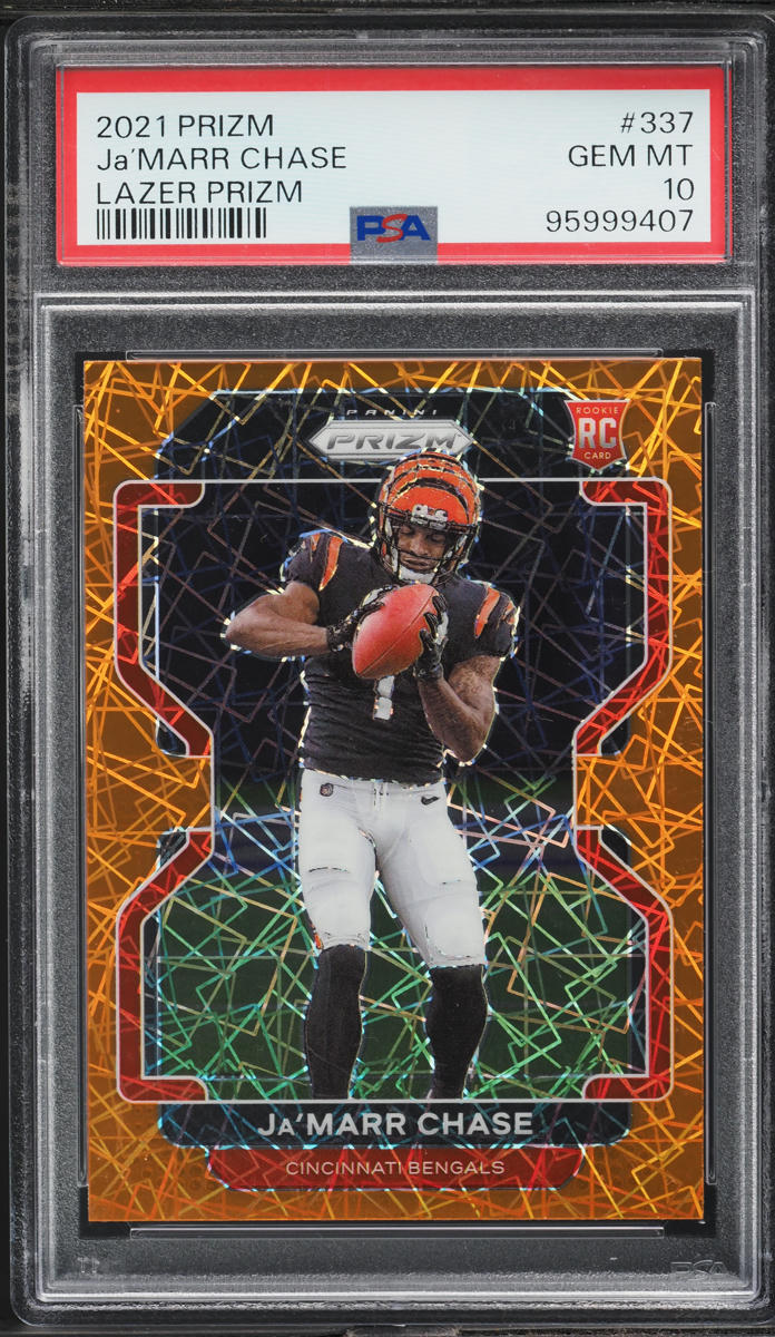 2021 Panini Prizm Lazer Ja’Marr Chase ROOKIE #337 PSA 10 GEM MINT