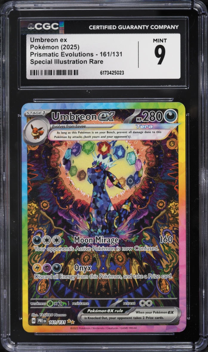 2025 Pokemon Scarlet & Violet Prismatic Evolutions SIR Umbreon Ex #161 CGC 9 MINT
