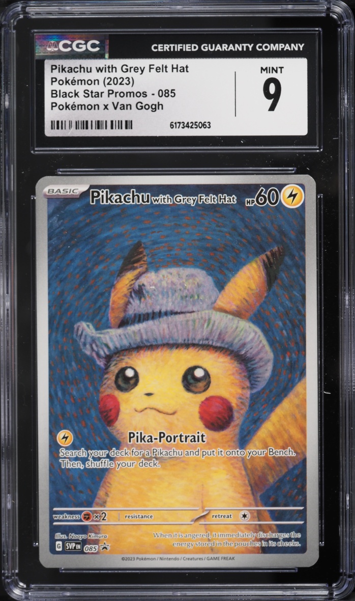 2023 Pokemon Scarlet & Violet Promo Van Gogh Full Art Pikachu With Grey Felt Hat #85 CGC 9 MINT