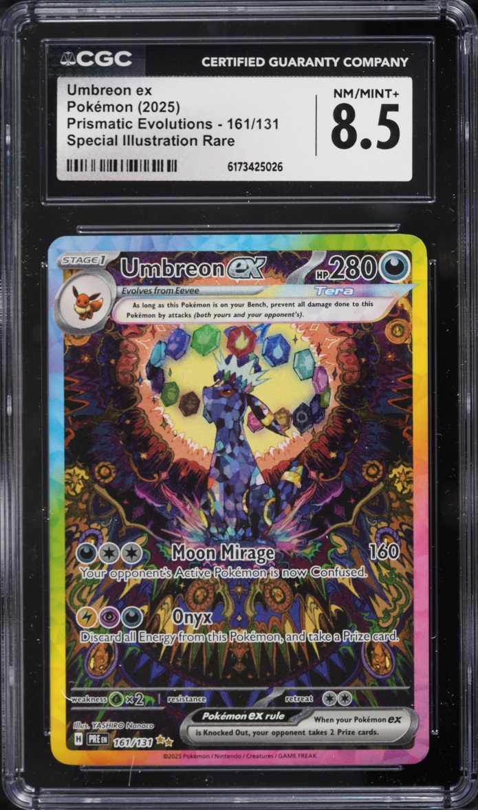 2025 Pokemon Scarlet & Violet Prismatic Evolutions SIR Umbreon Ex #161 CGC 8.5 NM-MT+