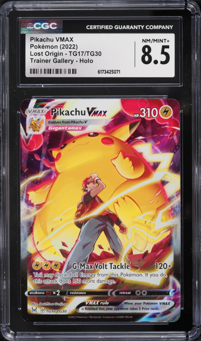 2022 Pokemon Sword & Shield Lost Origin Trainer Gallery CHR Pikachu VMAX #TG17 CGC 8.5 NM-MT+