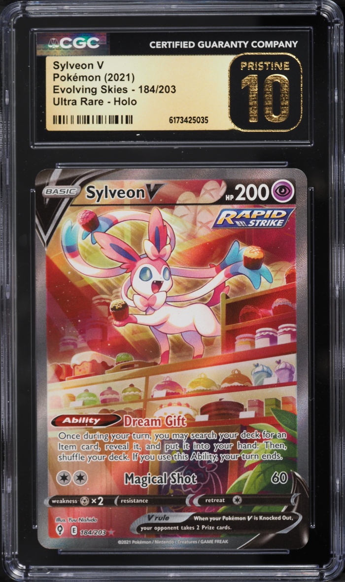 2021 Pokemon Sword & Shield Evolving Skies Alt Art Sylveon V #184 CGC 10 PRISTINE