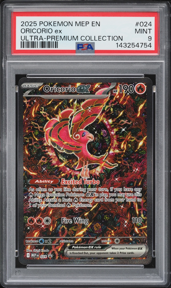 2025 Pokemon Mega Evolution Promo Ultra Premium Full Art Oricorio ex #24 PSA 9 MINT