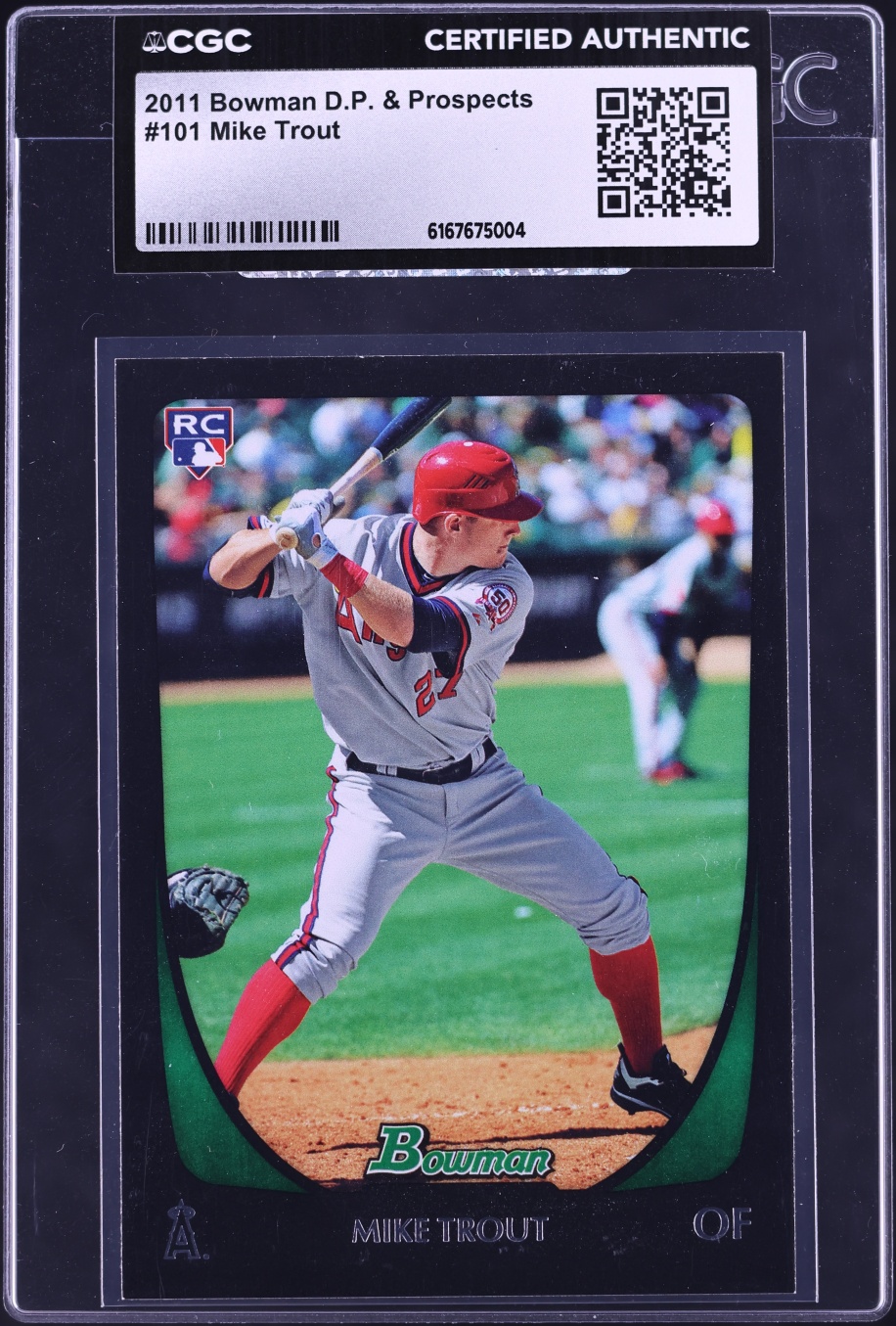 2011 Bowman Draft Picks Mike Trout ROOKIE #101 CGC AUTH