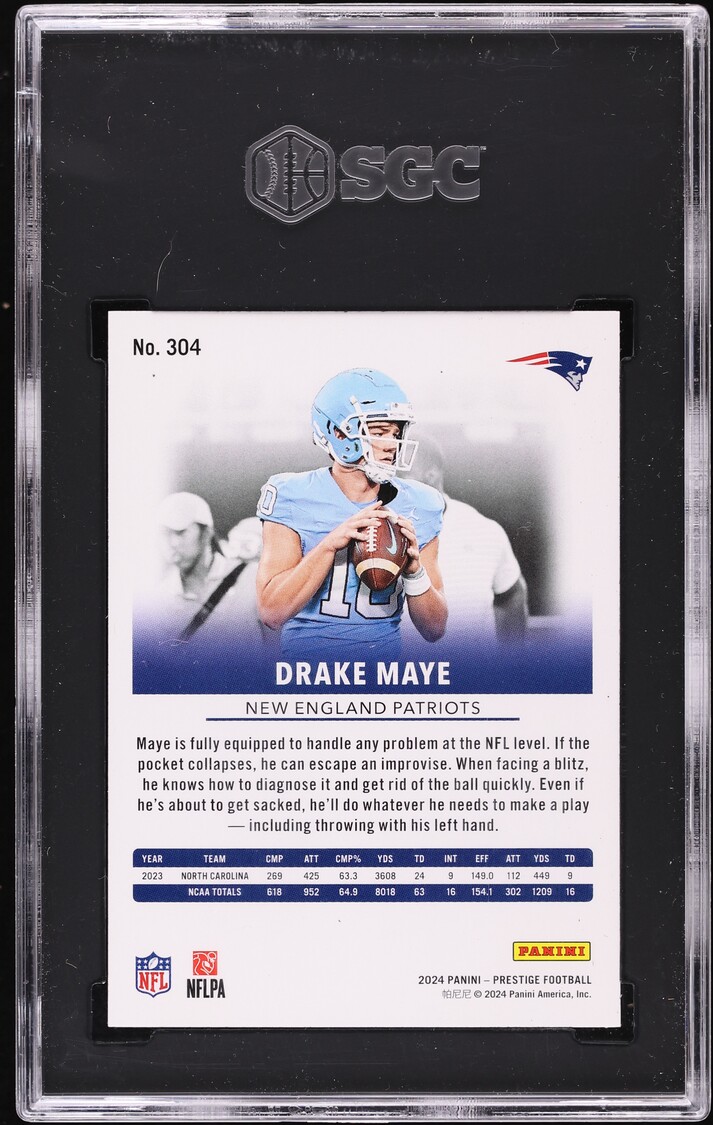 2024 Panini Prestige Drake Maye ROOKIE #304 SGC 9.5 MINT+