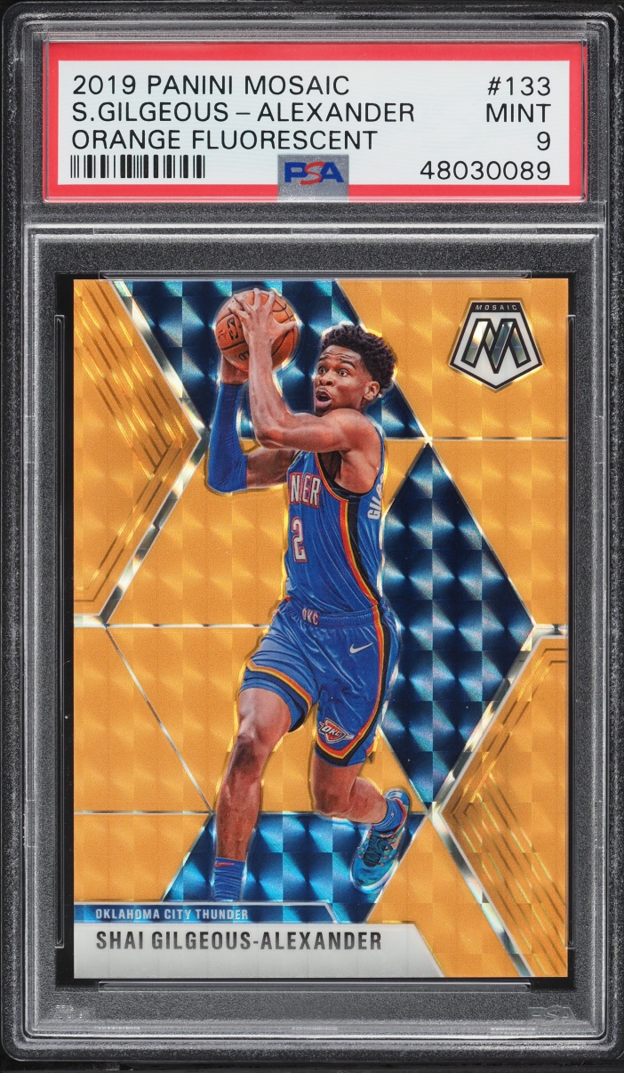 2019 Panini Mosaic Orange Fluorescent Shai Gilgeous-Alexander /25 #133 PSA 9 MINT