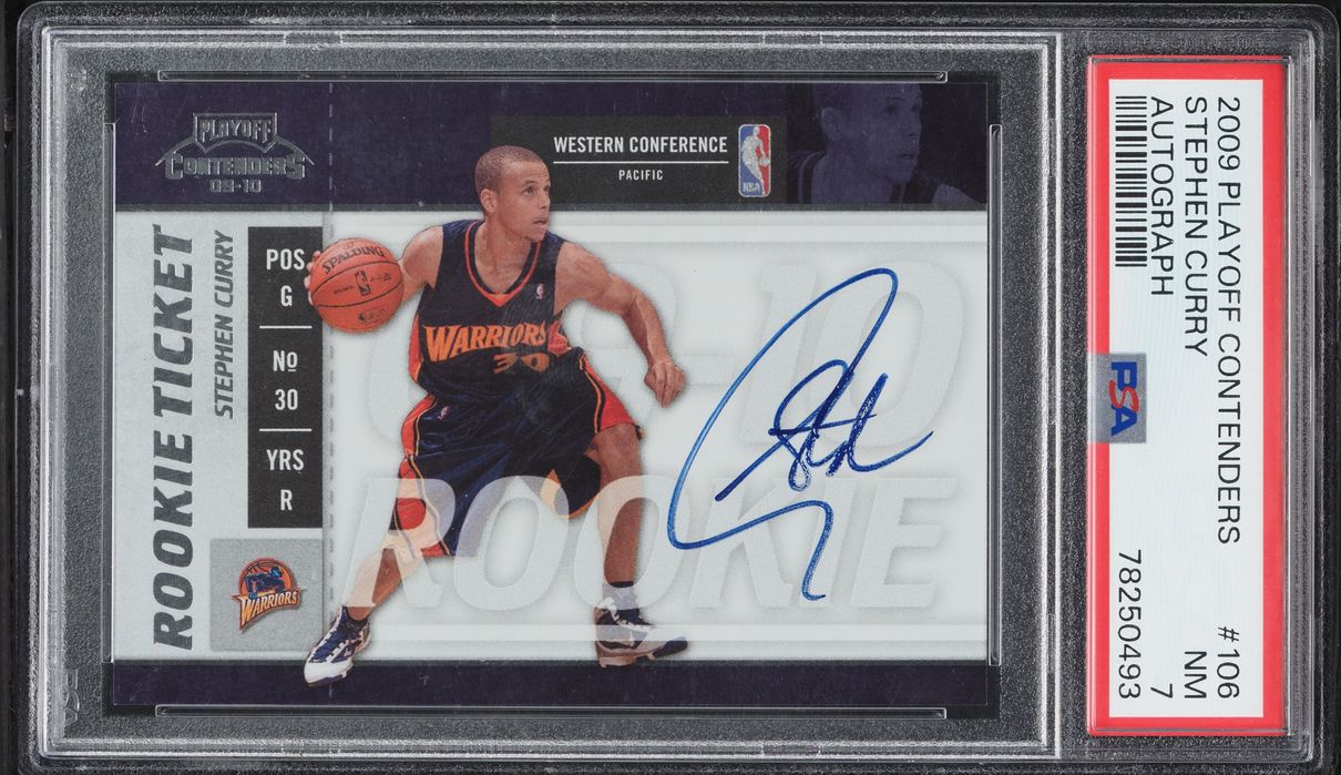 2009 Playoff Contenders Stephen Curry ROOKIE AUTO #106 PSA 7 NRMT