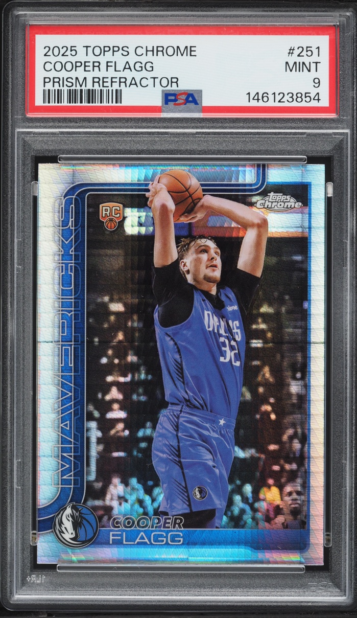 2025 Topps Chrome Prism Refractor Cooper Flagg ROOKIE #251 PSA 9 MINT