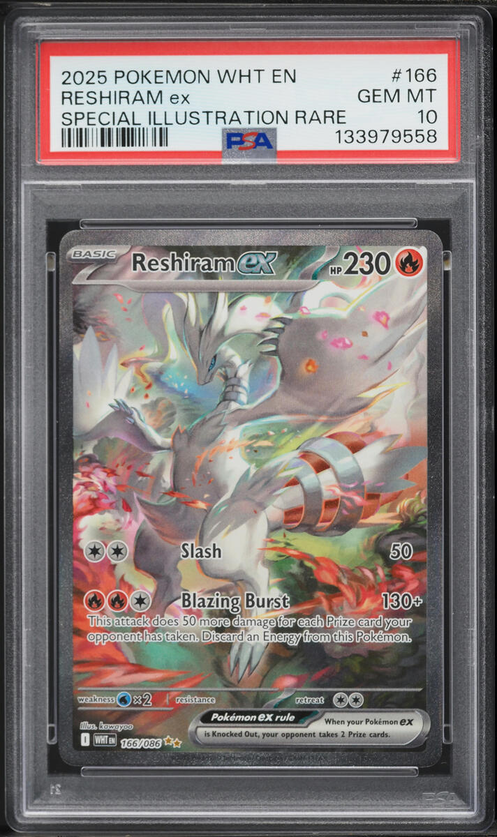 2025 Pokemon Scarlet & Violet White Flare SIR Reshiram ex #166 PSA 10 GEM MINT