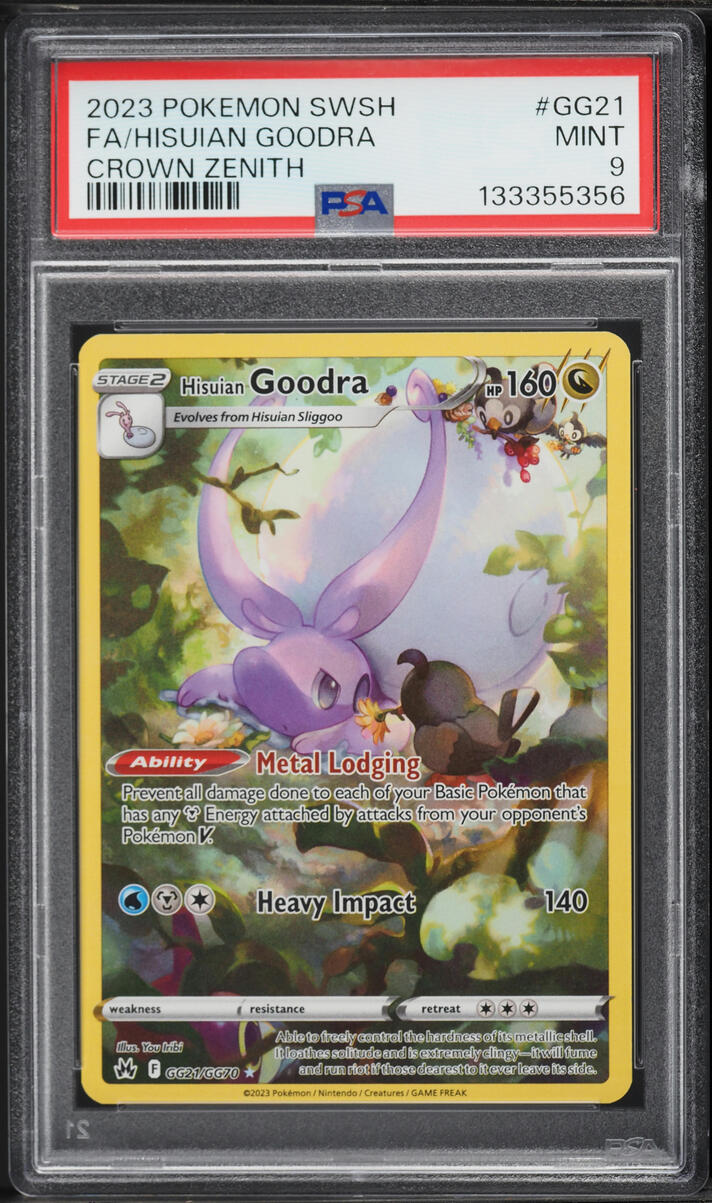 2023 Pokemon Sword & Shield Crown Zenith Full Art Hisuian Goodra #GG21 PSA 9 MINT