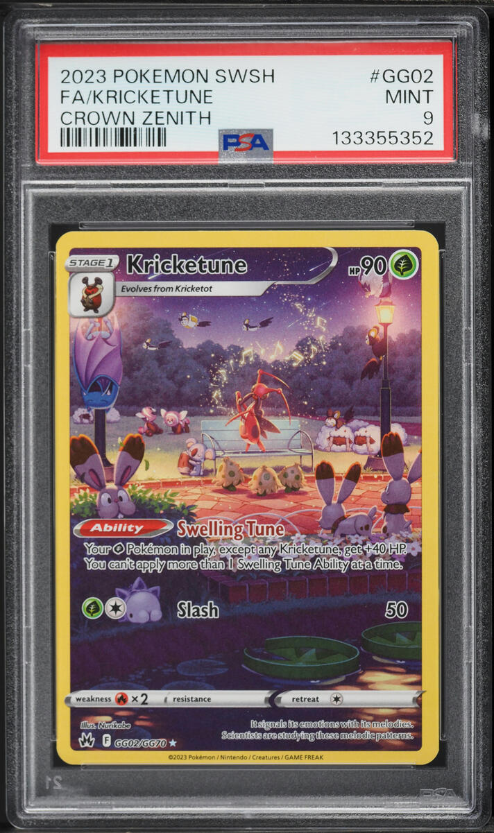 2023 Pokemon Sword & Shield Crown Zenith Full Art Kricketune #GG02 PSA 9 MINT