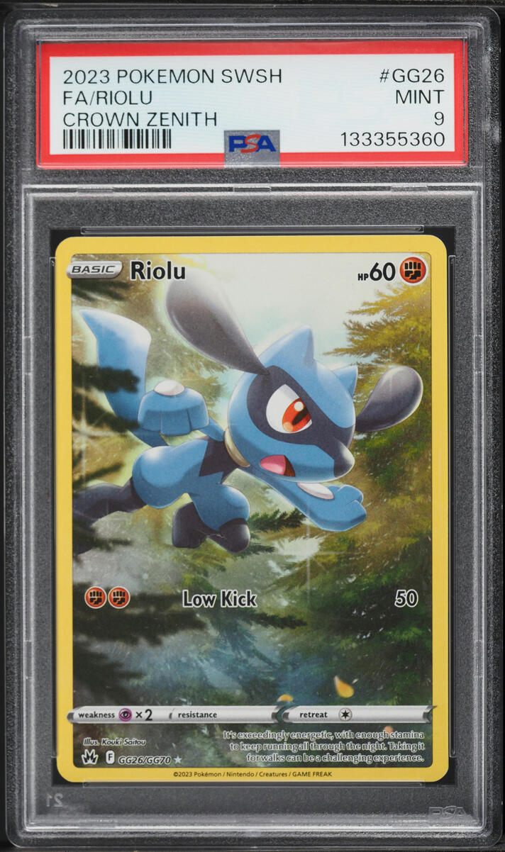 2023 Pokemon Sword & Shield Crown Zenith Full Art Riolu #GG26 PSA 9 MINT