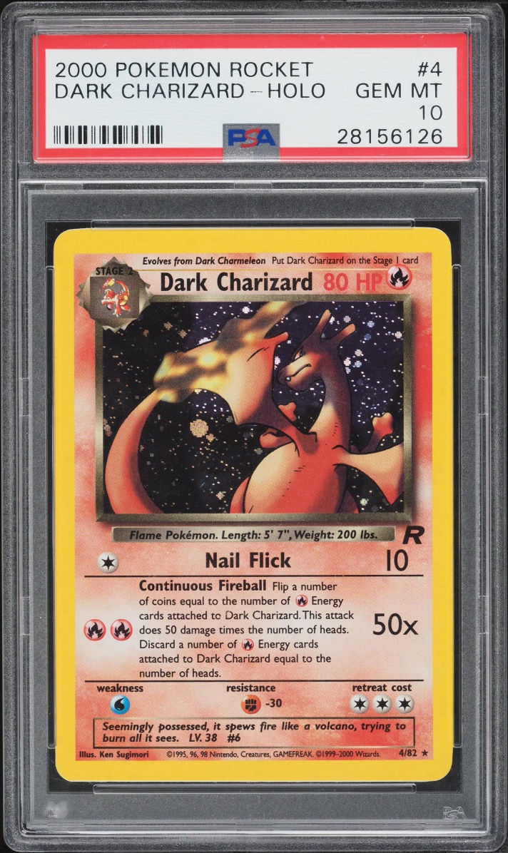 2000 Pokemon Team Rocket Holo Dark Charizard #4 PSA 10 GEM MINT