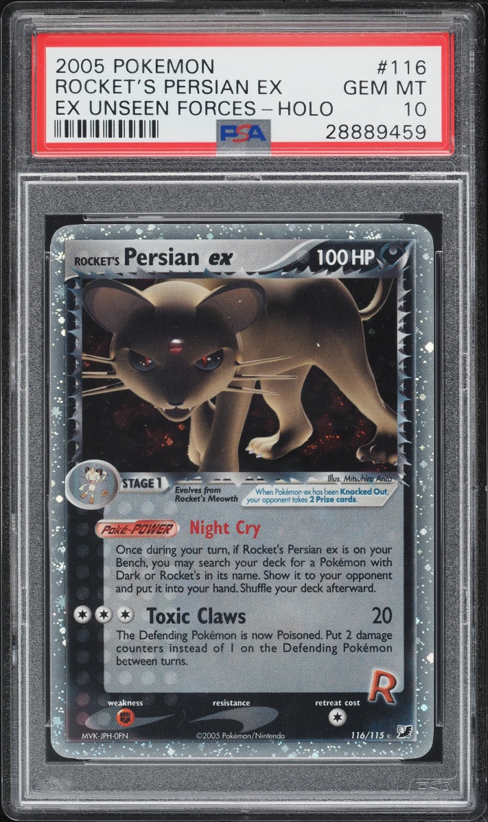 2005 Pokemon EX Unseen Forces Holo Rocket's Persian EX #116 PSA 10 GEM MINT