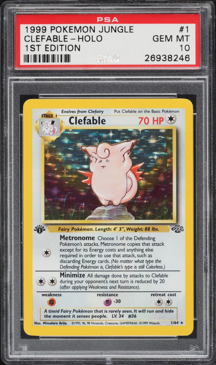1999 Pokemon Jungle 1st Edition Holo Clefable #1 PSA 10 GEM MINT
