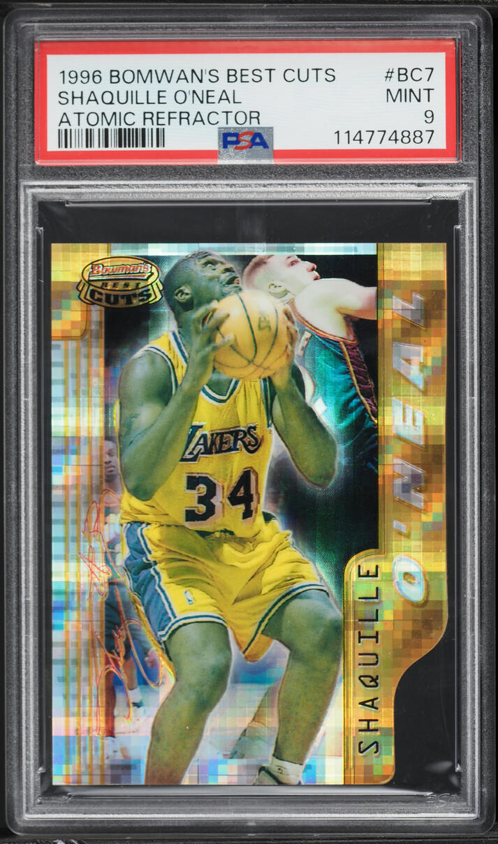 1996 Bowman's Best Cuts Atomic Refractor Shaquille O'Neal #BC7 PSA 9 MINT - Photo 1