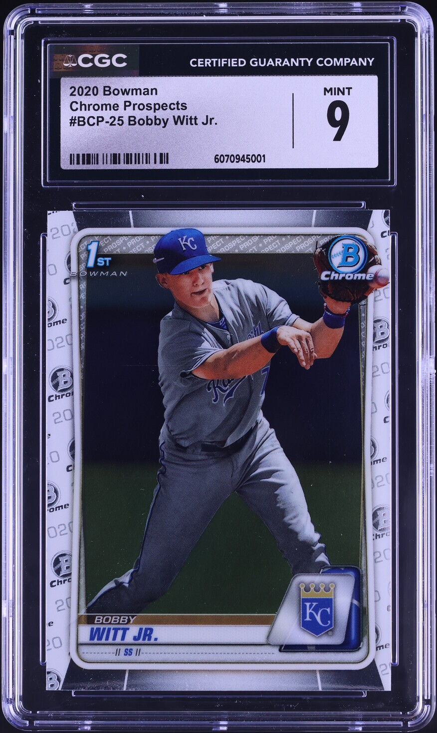 2020 Bowman Chrome Bobby Witt Jr. PROSPECT #BCP-25 CGC 9 MINT