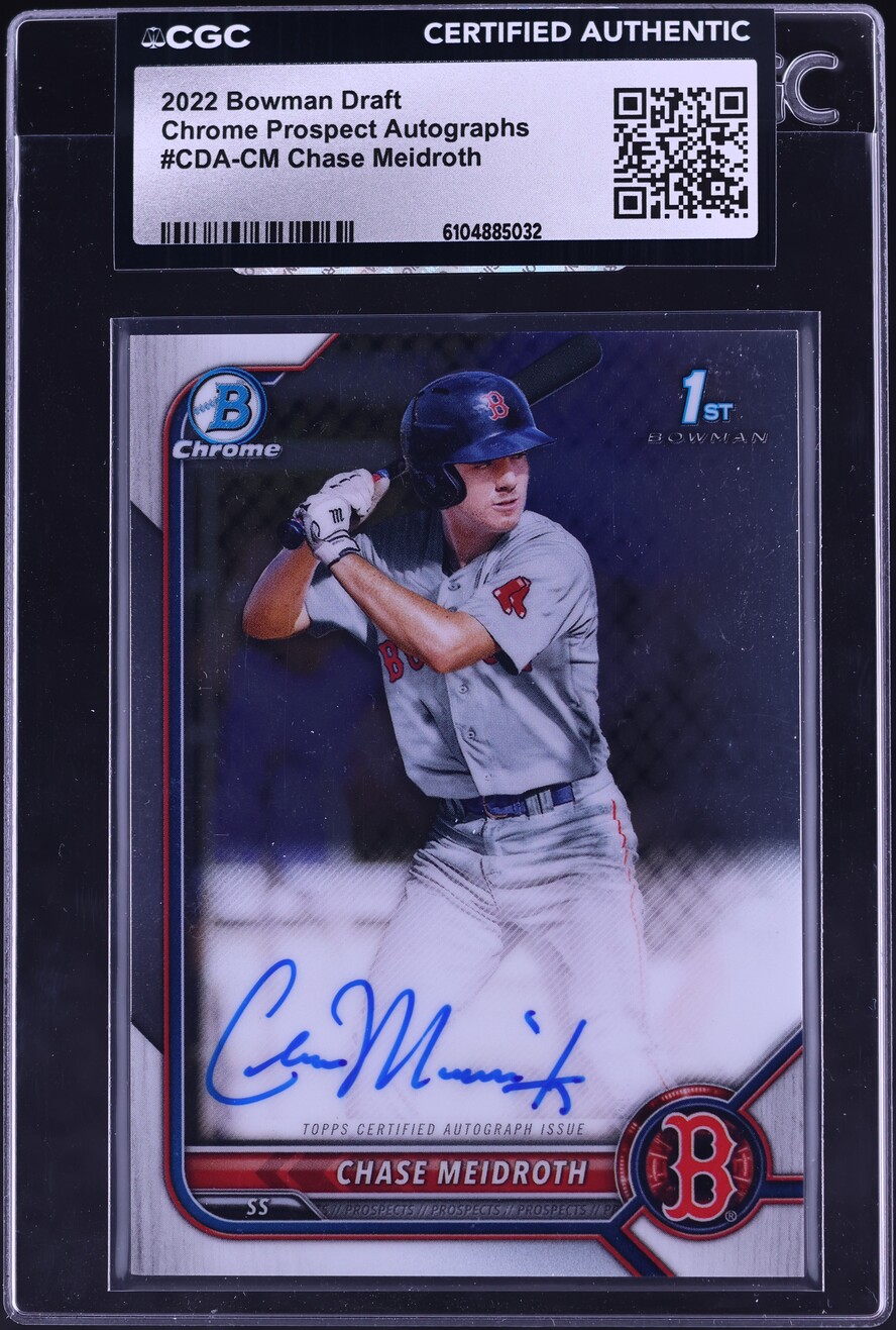2022 Bowman Chrome Draft Chase Meidroth PROSPECT AUTO #CDA-CM CGC AUTH