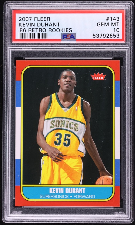 2007 Fleer '86 Retro Kevin Durant ROOKIE #86R-143 PSA 10 GEM MINT