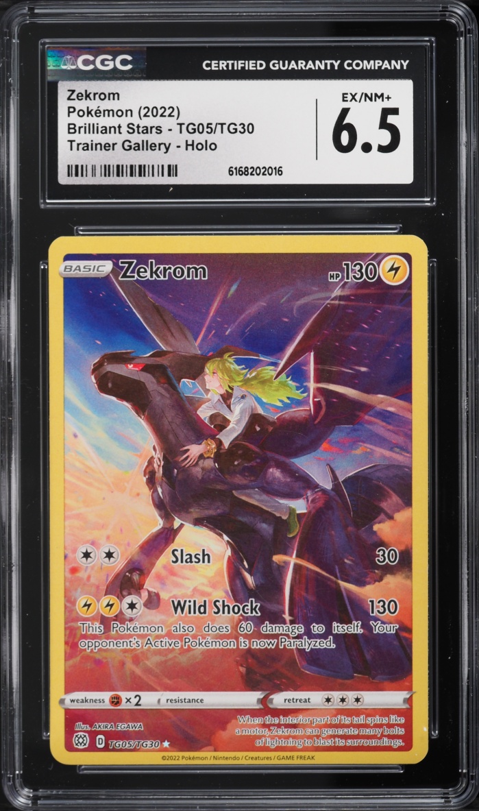 2022 Pokemon Sword & Shield Brilliant Stars CHR Zekrom #TG05 CGC 6.5 EXMT+