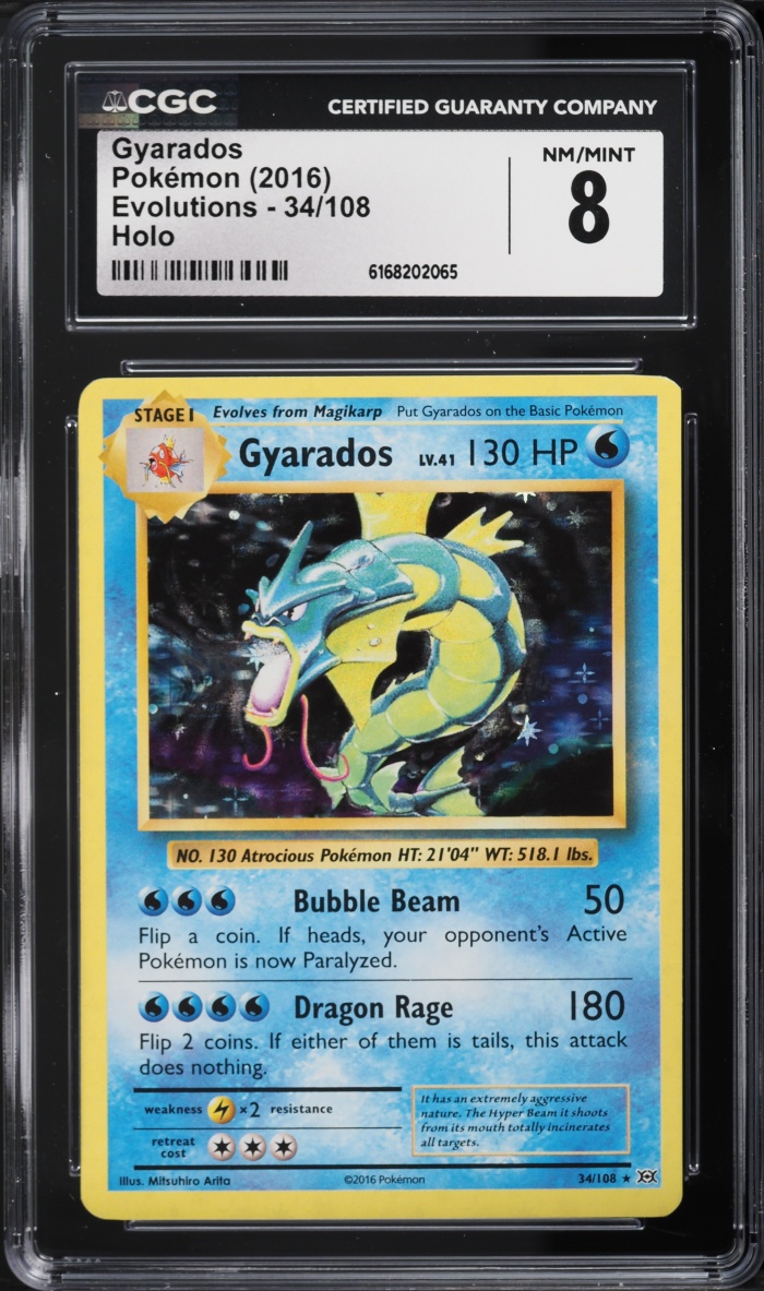 2016 Pokemon XY Evolutions Holo Gyarados #34 CGC 8 NM-MT