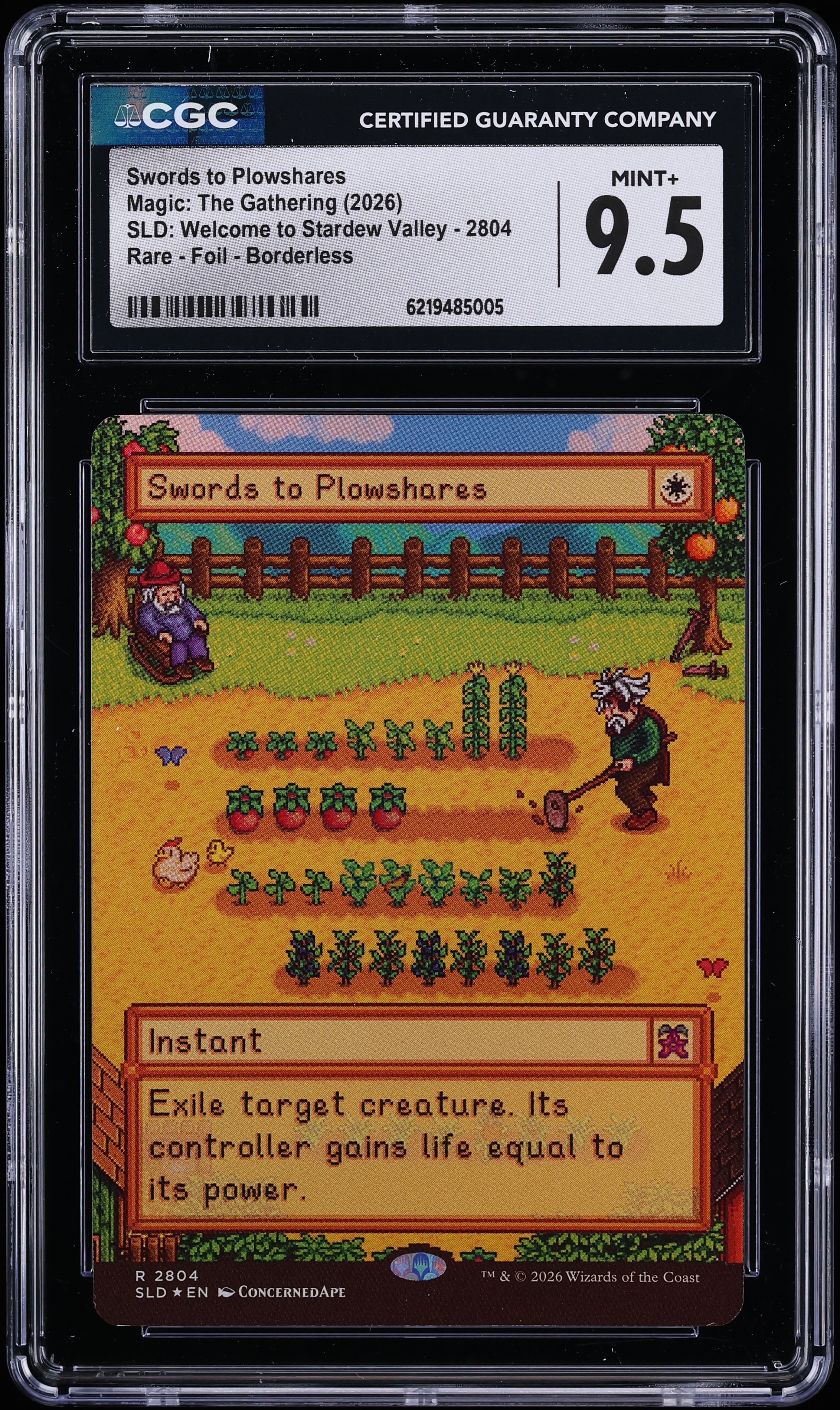 2026 MTG SLD Welcome To Stardew Valley Foil Borderless Swords To Plowshares #2804 CGC 9.5 MINT+