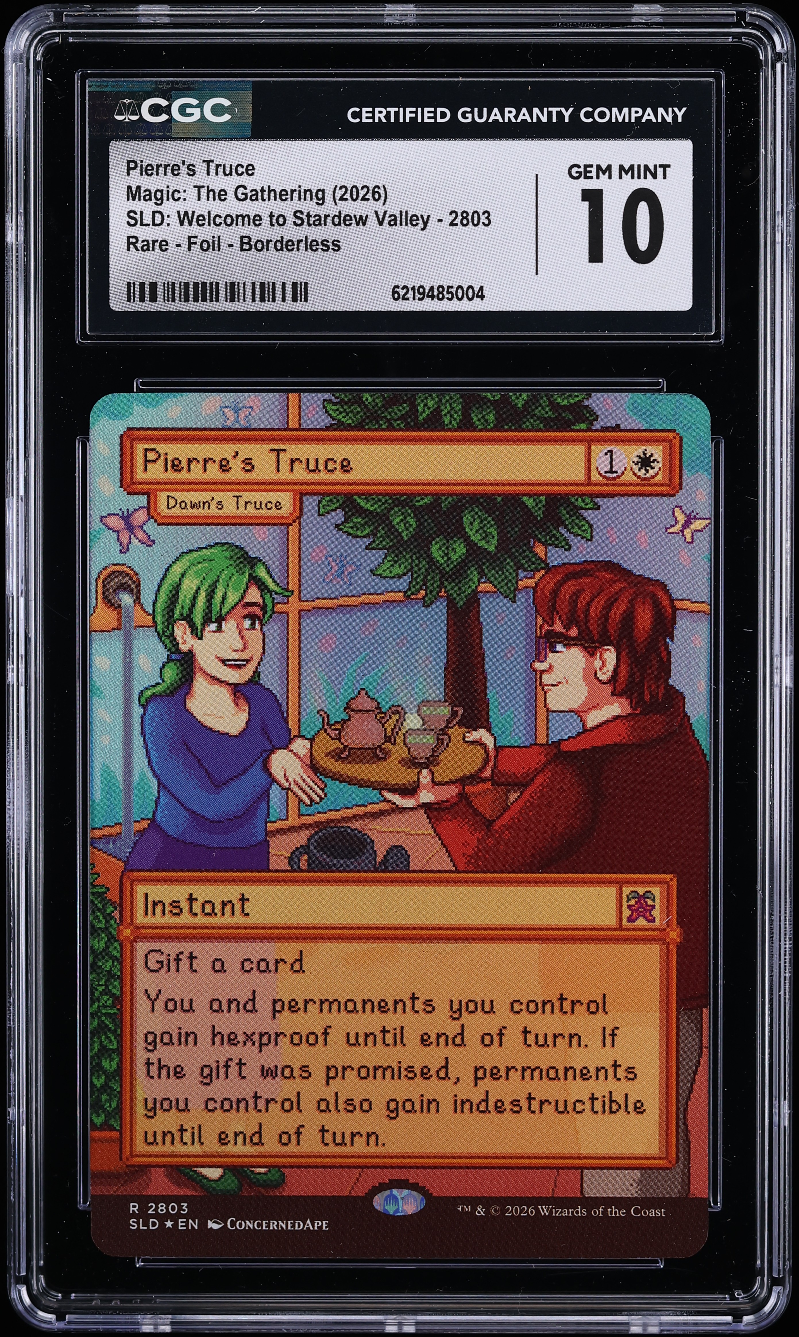 2026 MTG SLD Welcome To Stardew Valley Foil Borderless Pierre's Truce #2803 CGC 10 GEM MINT